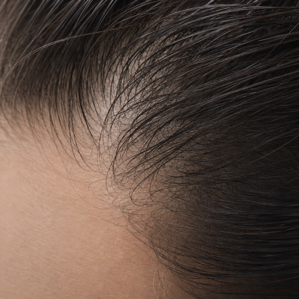 Close-up of hair and scalp