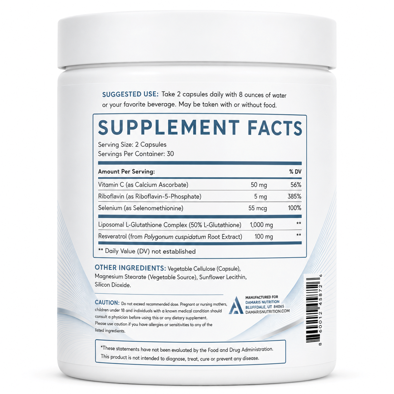 Liposomal Glutathione packaging detail